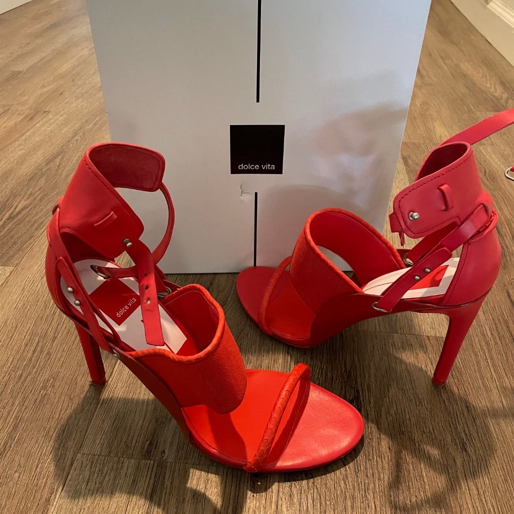 Dolce Vita Halton Persimmon Snake Leather Red Size 9.5